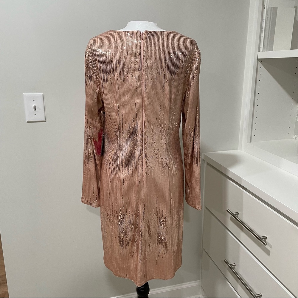 NWT Blush Pink Vince Camuto Sequin Dress Holiday Party Formal New Years Eve - Picture 5 of 14